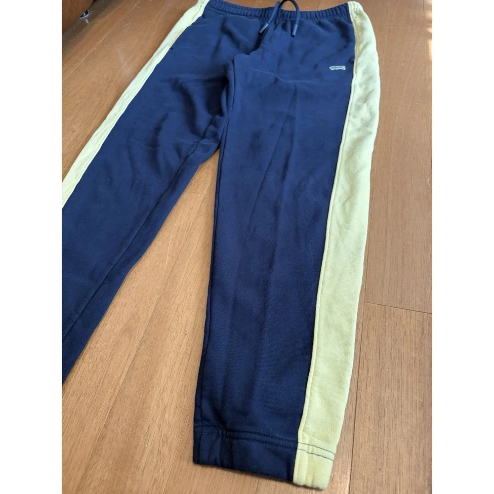 Lacoste Sport Sweatpants Mens Medium Blue Fleece Jogger Track Side Stripe Logo